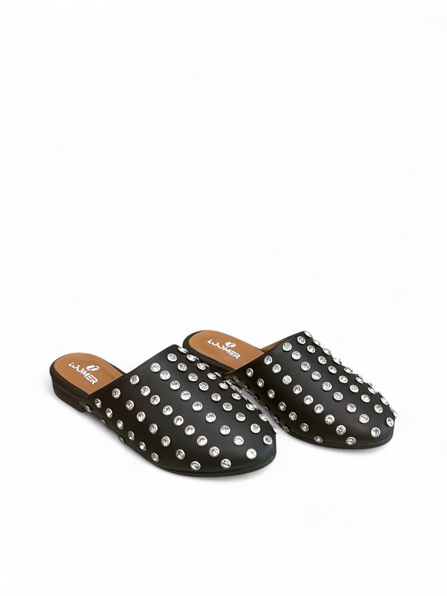 Ayla Crystal mules - Black