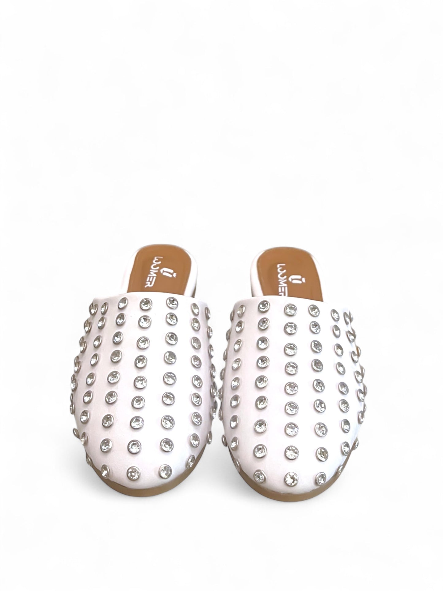 Ayla Crystal mules - White
