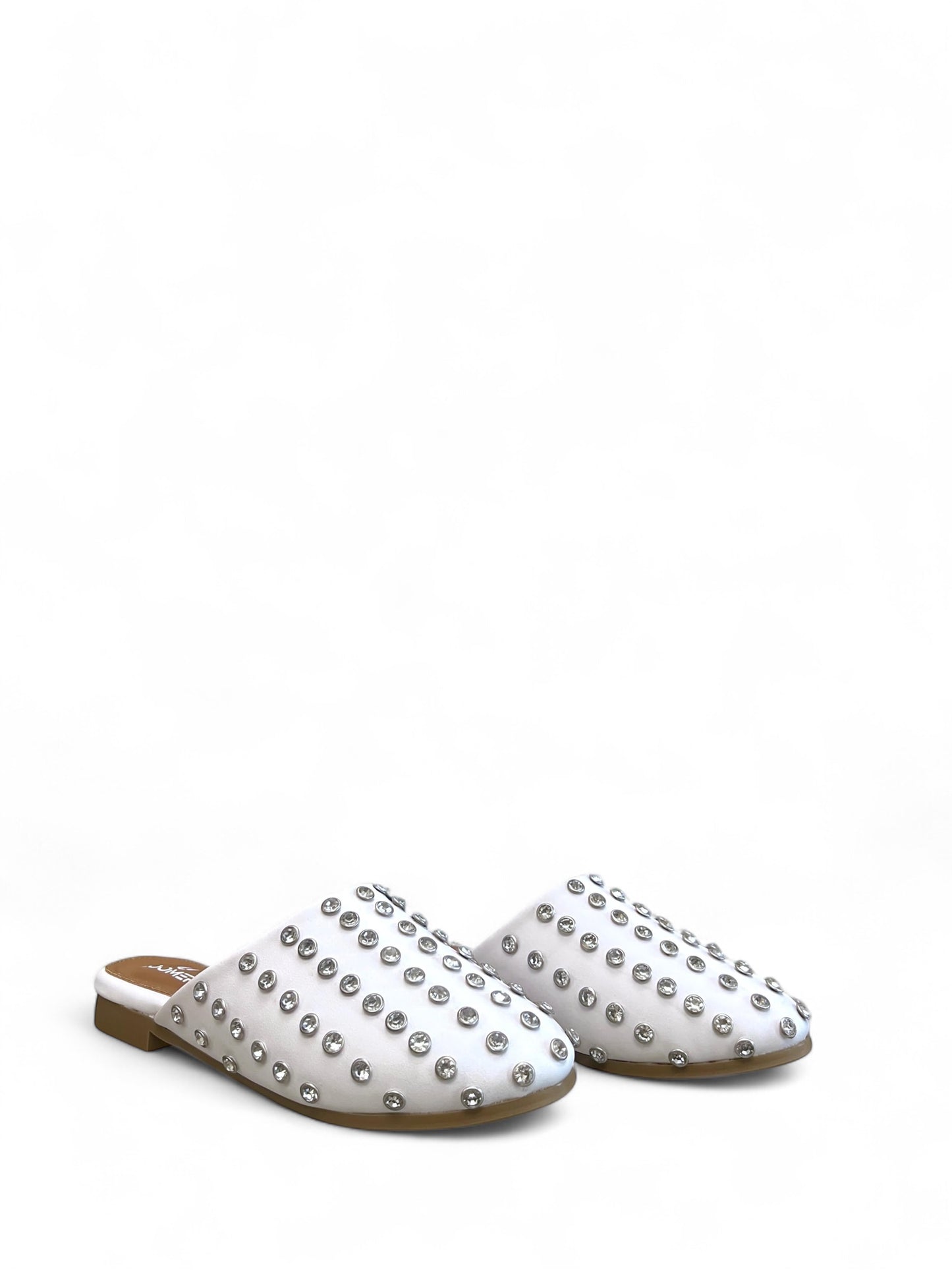 Ayla Crystal mules - White