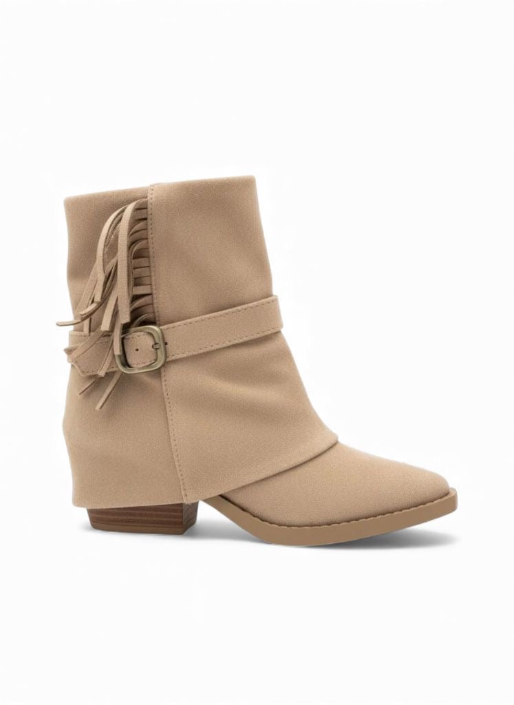The Cowgirl Fringe Boot - Beige