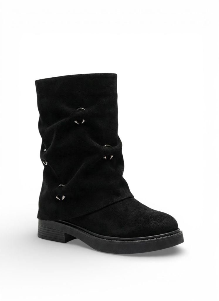 The Ruched Ring Boot - Black