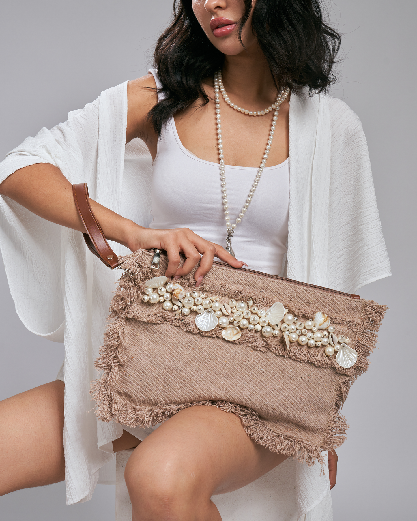Coral way clutch - cafe