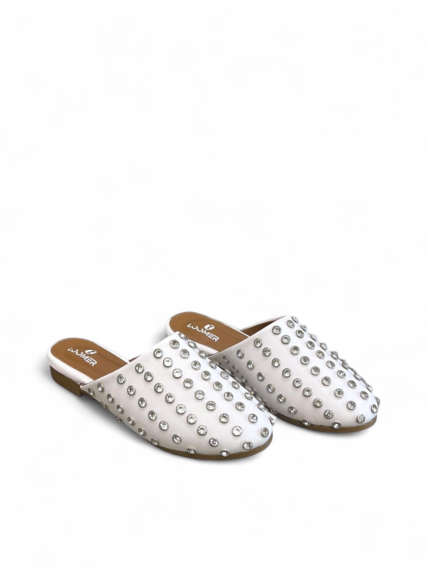 Ayla Crystal mules - White