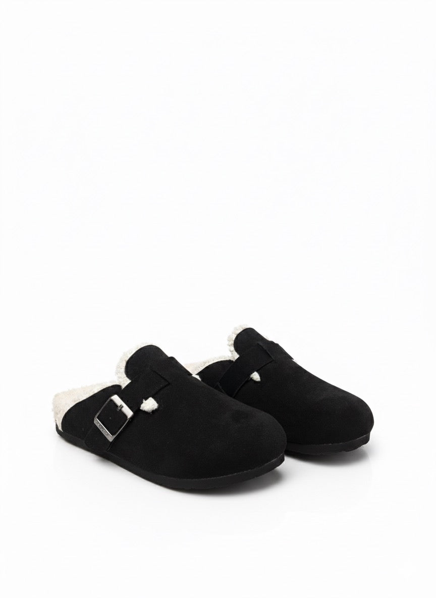 The Cozy Buckle Clogs - Black