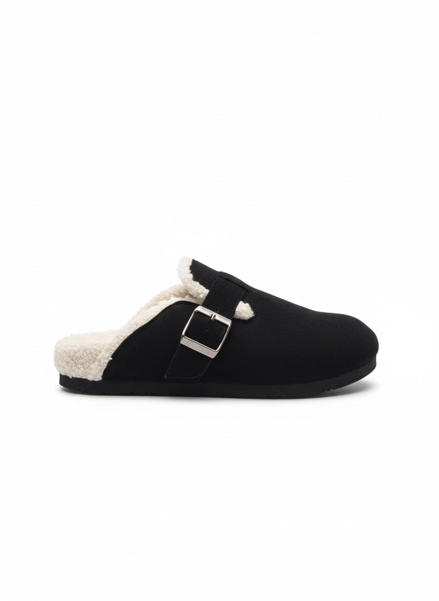 The Cozy Buckle Clogs - Black