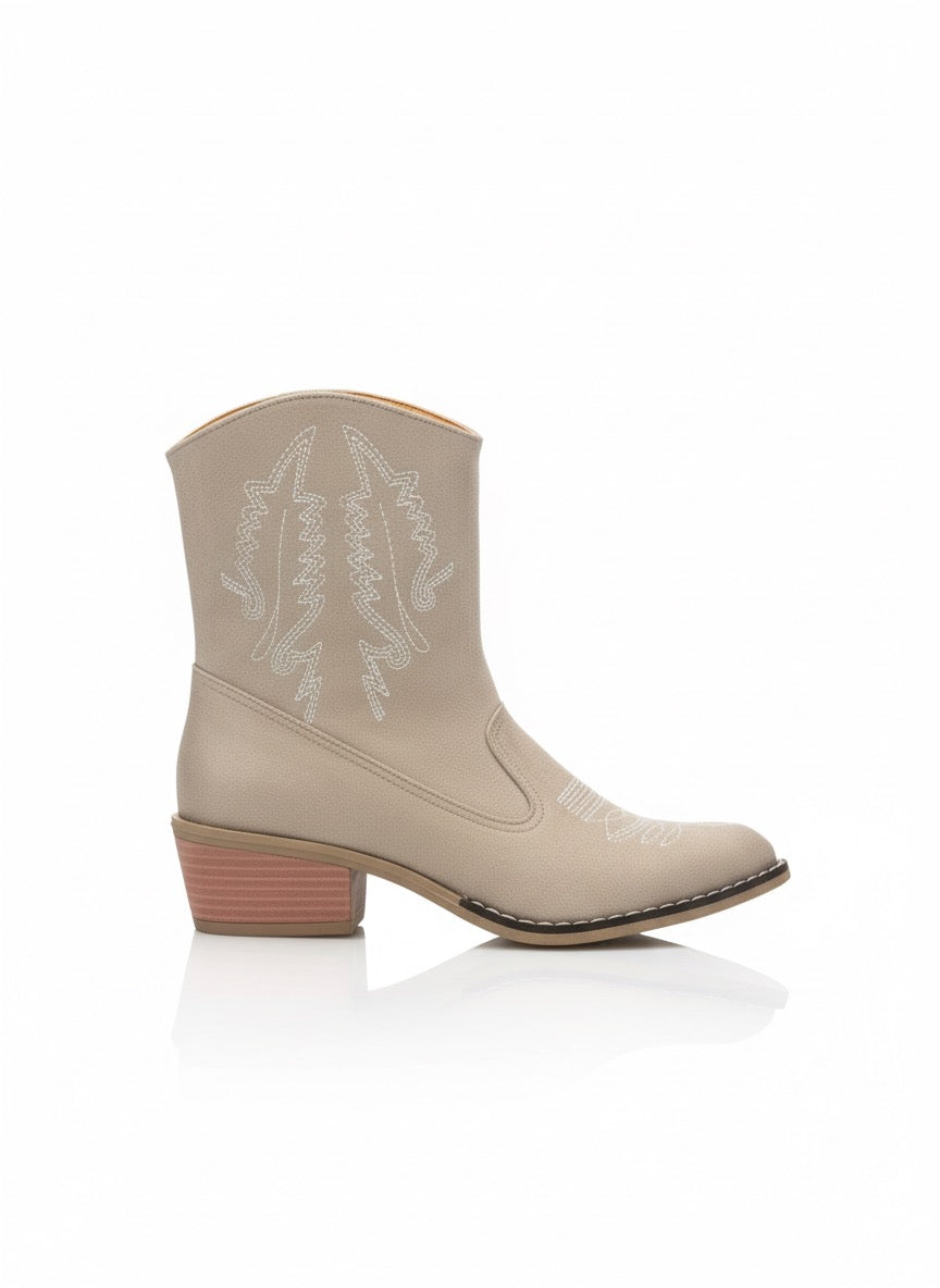 Cowboy Ankle Boot - Beige
