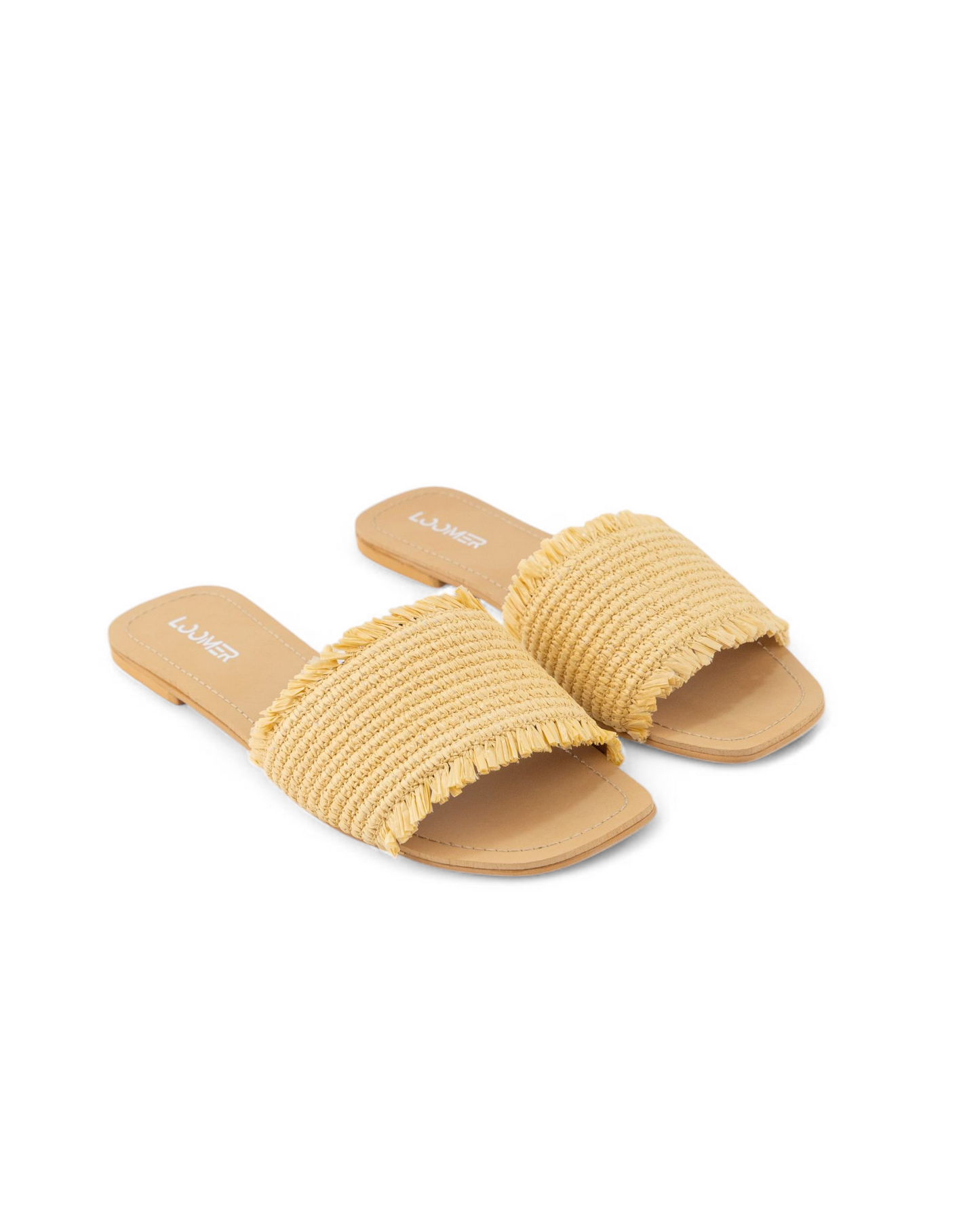 Raffia Slides - Beige