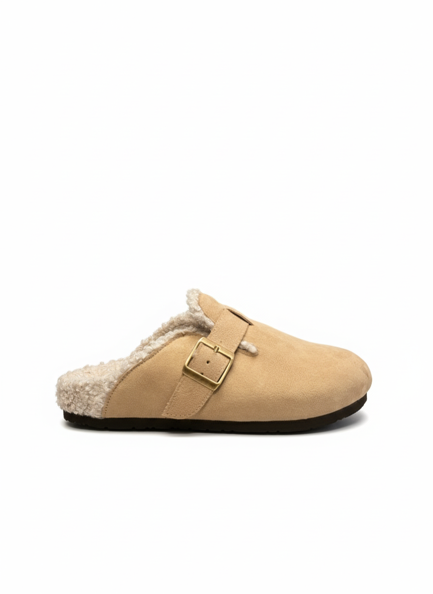 The Cozy Buckle Clogs - Beige