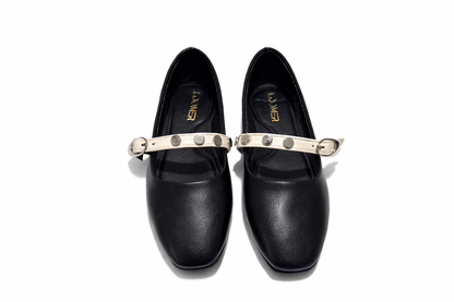 Ivy Stud Flats - Black