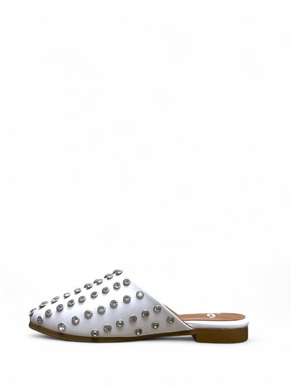 Ayla Crystal mules - White