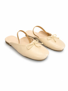 Bella Bow Mule - Beige