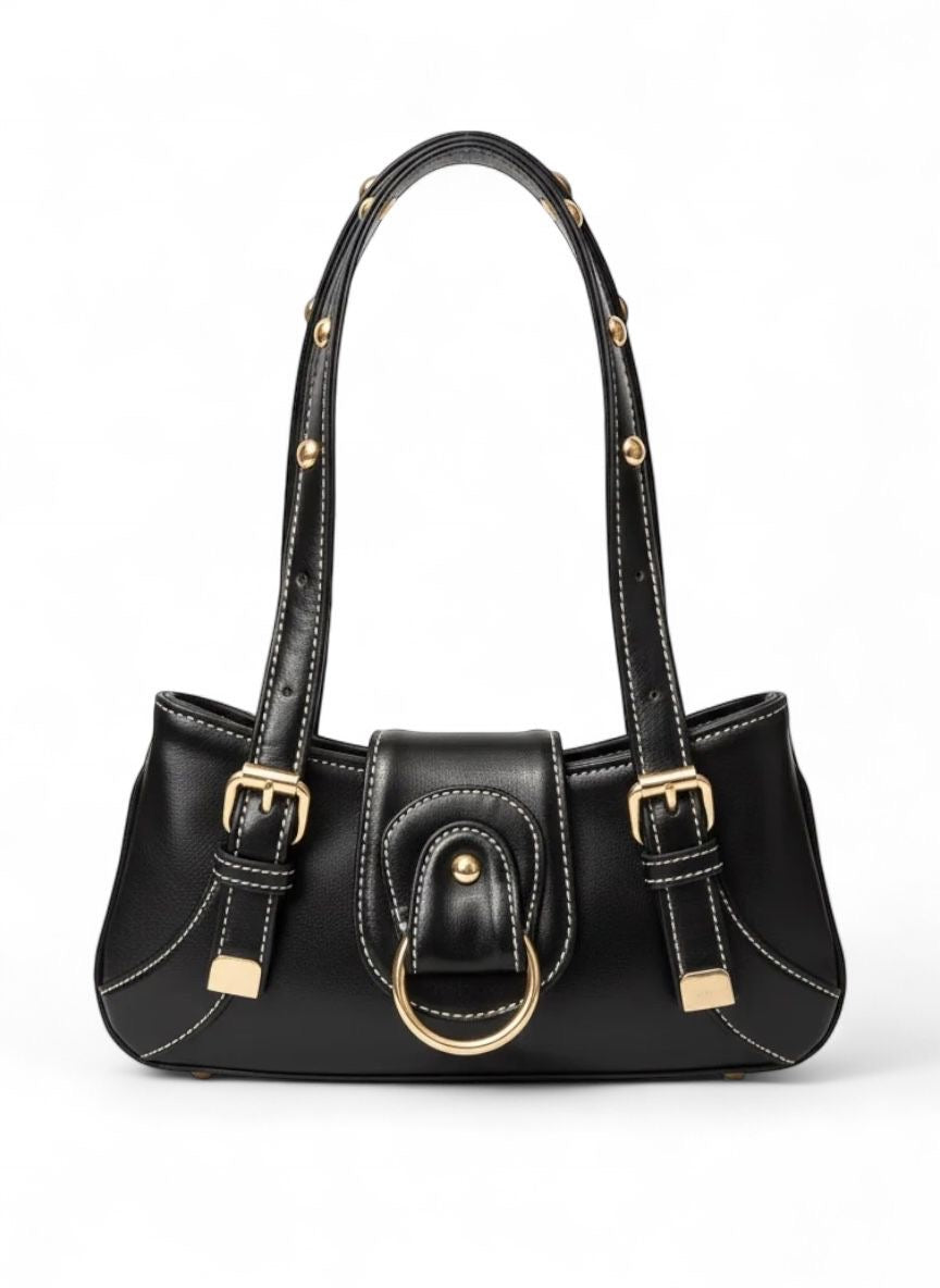 Aurelia Mini Buckle Shoulder Bag – Black