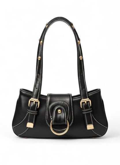 Aurelia Mini Buckle Shoulder Bag – Black