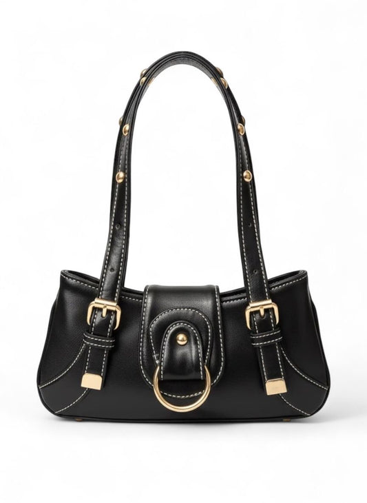Aurelia Mini Buckle Shoulder Bag – Black