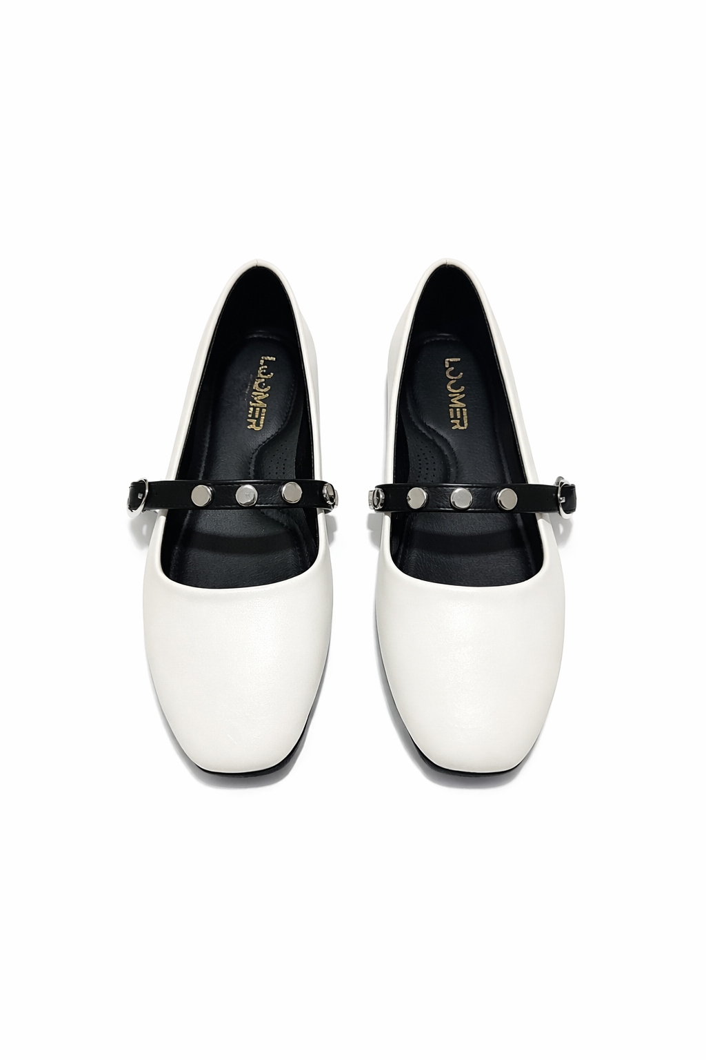 Ivy Stud Flats - White