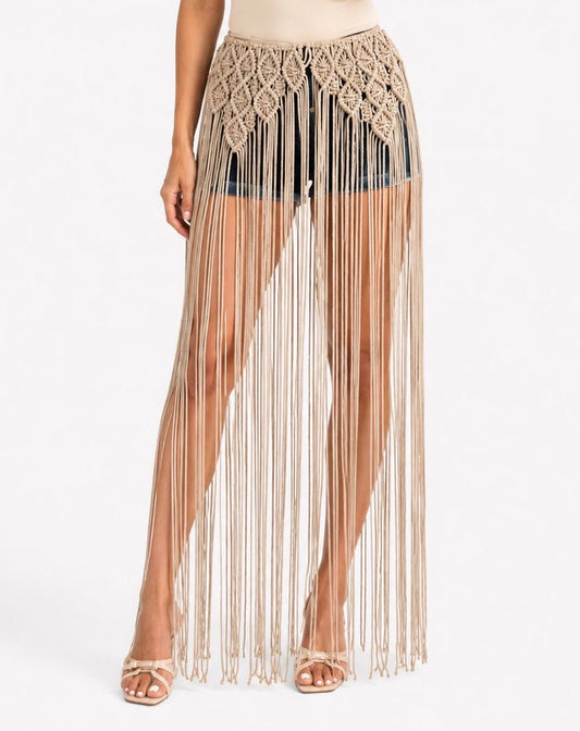 Macrame knot belt - Cafe