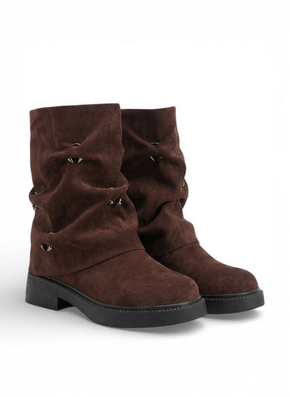 The Ruched Ring Boot - Brown