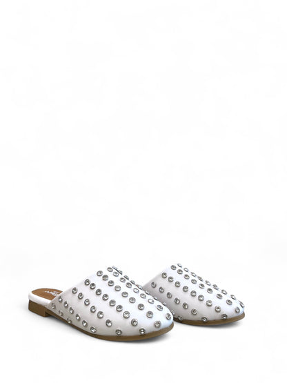 Ayla Crystal mules - White