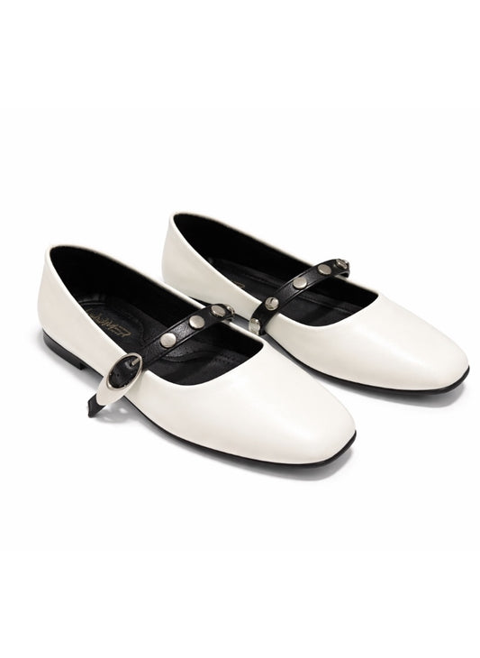 Ivy Stud Flats - White