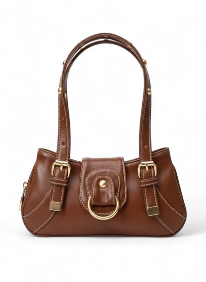 Aurelia Mini Buckle Shoulder Bag – Brown