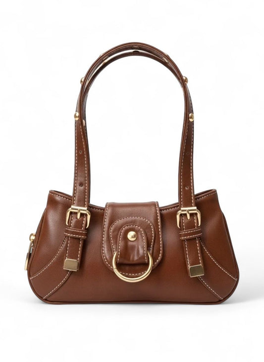 Aurelia Mini Buckle Shoulder Bag – Brown