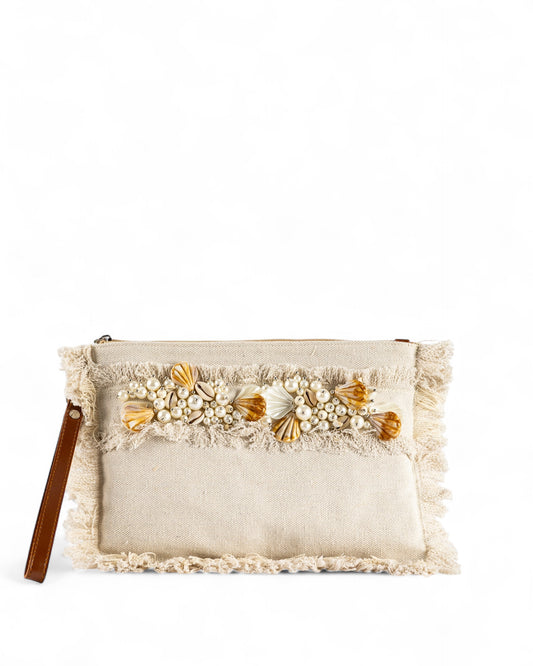 Coral way clutch - cream