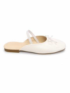 Bella Bow Mule - White