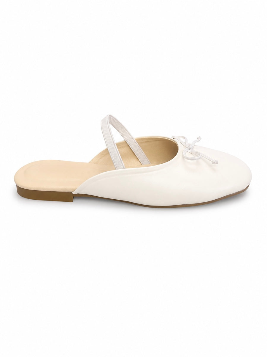 Bella Bow Mule - White