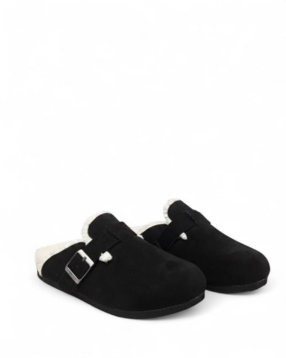 The Cozy Buckle Clogs - Black