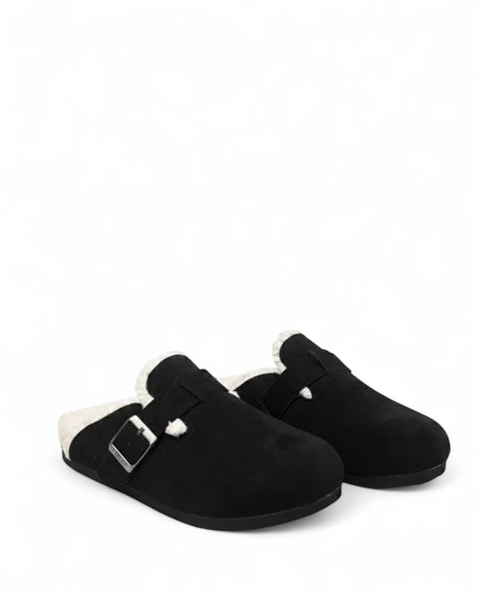 The Cozy Buckle Clogs - Black
