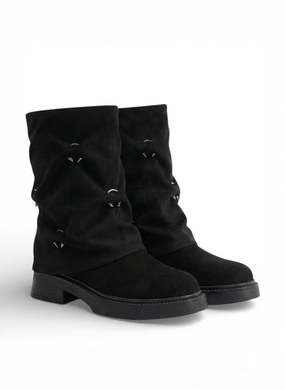 The Ruched Ring Boot - Black