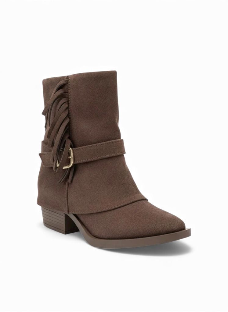 The Cowgirl Fringe Boot - Brown