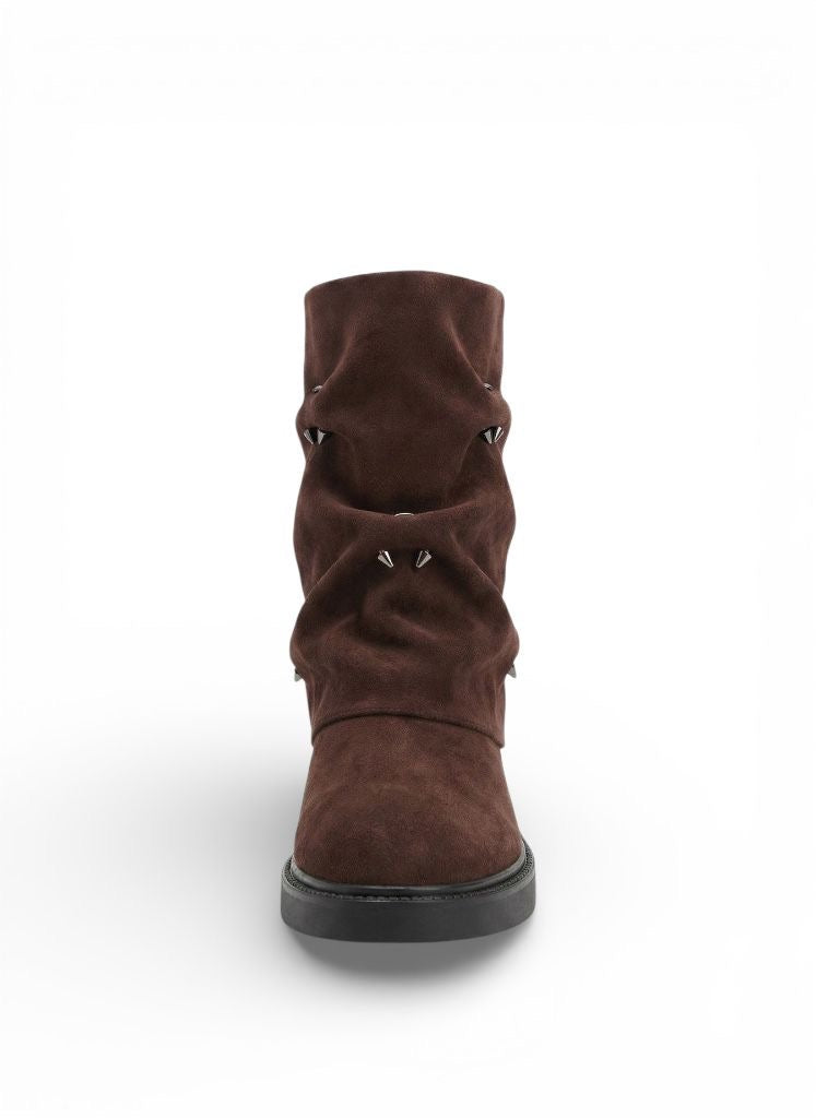 The Ruched Ring Boot - Brown
