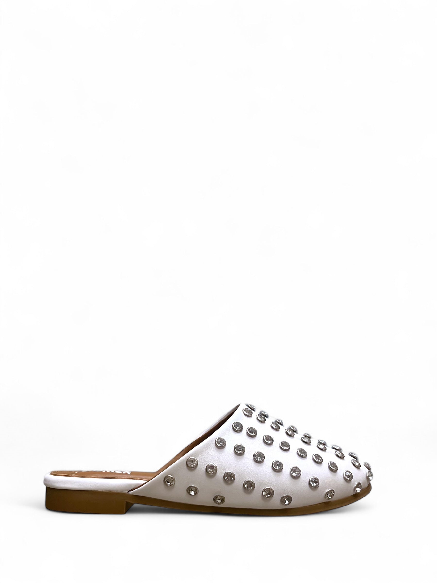 Ayla Crystal mules - White