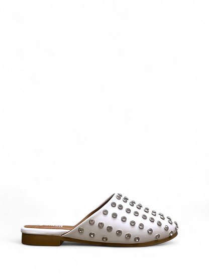 Ayla Crystal mules - White