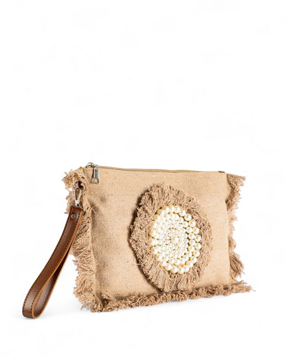 Perlaire Clutch - Cafe