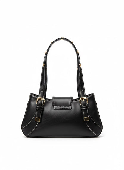 Aurelia Buckle Shoulder Bag – Black