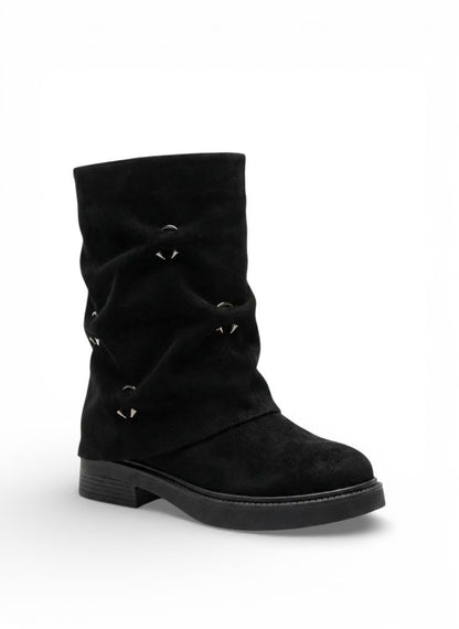 The Ruched Ring Boot - Black