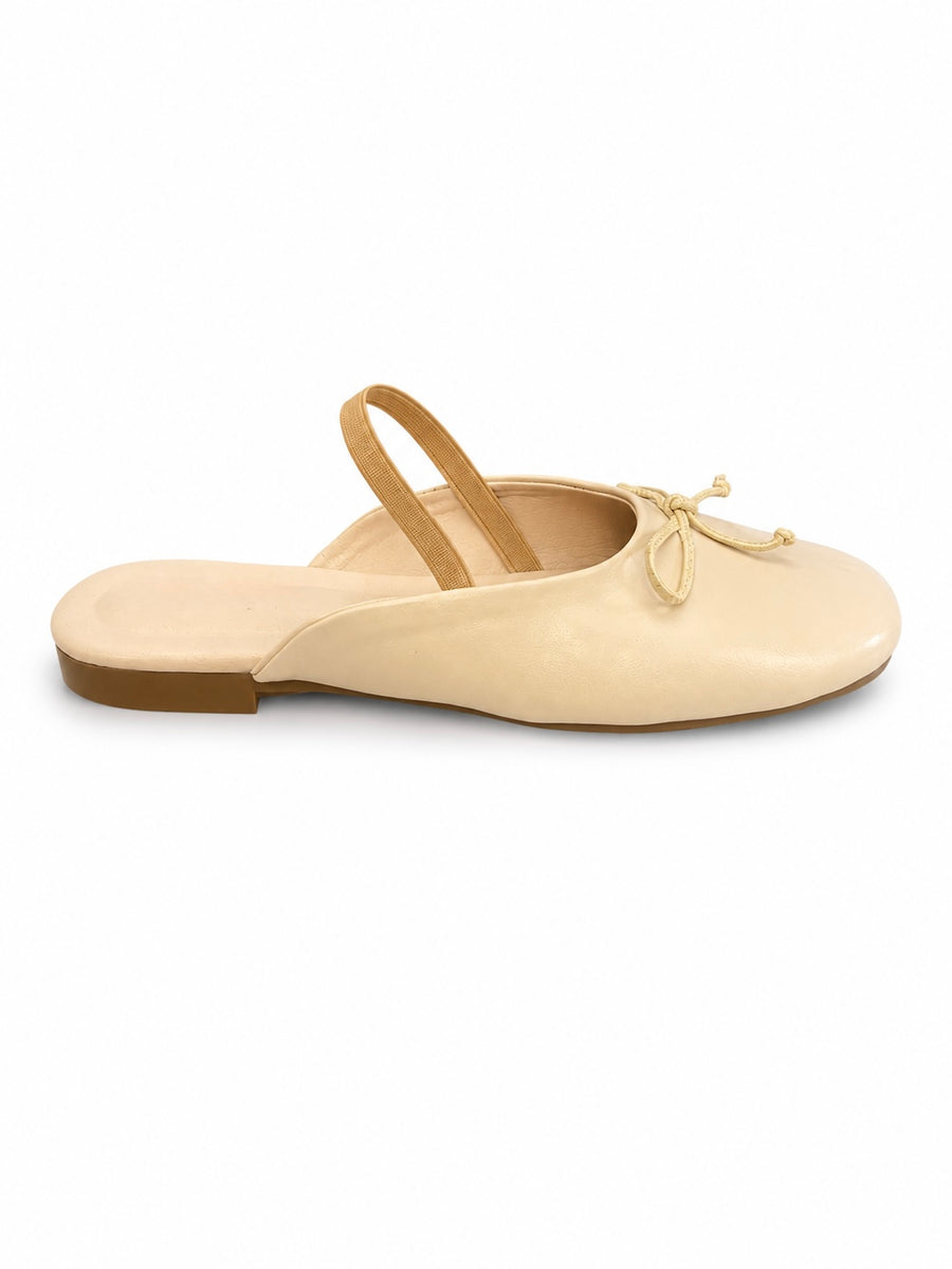 Bella Bow Mule - Beige