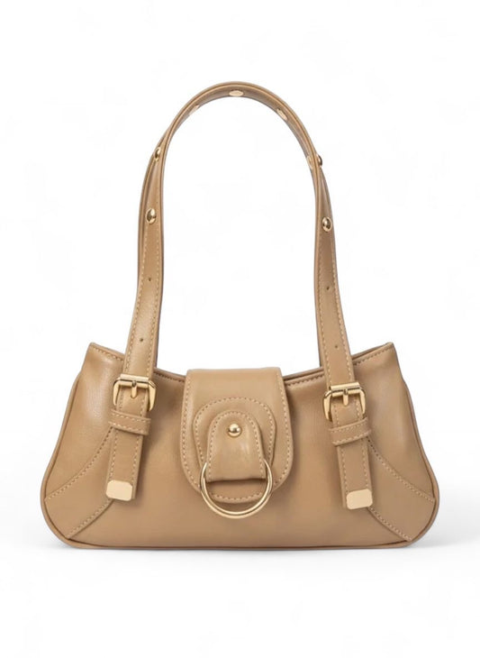 Aurelia Mini Buckle Shoulder Bag – Beige