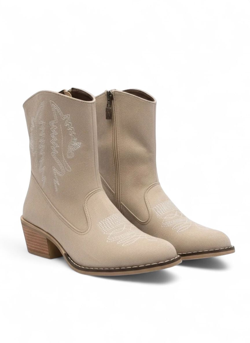 Cowboy Ankle Boot - Beige