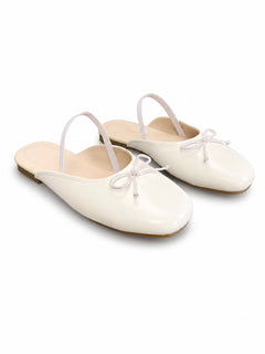 Bella Bow Mule - White