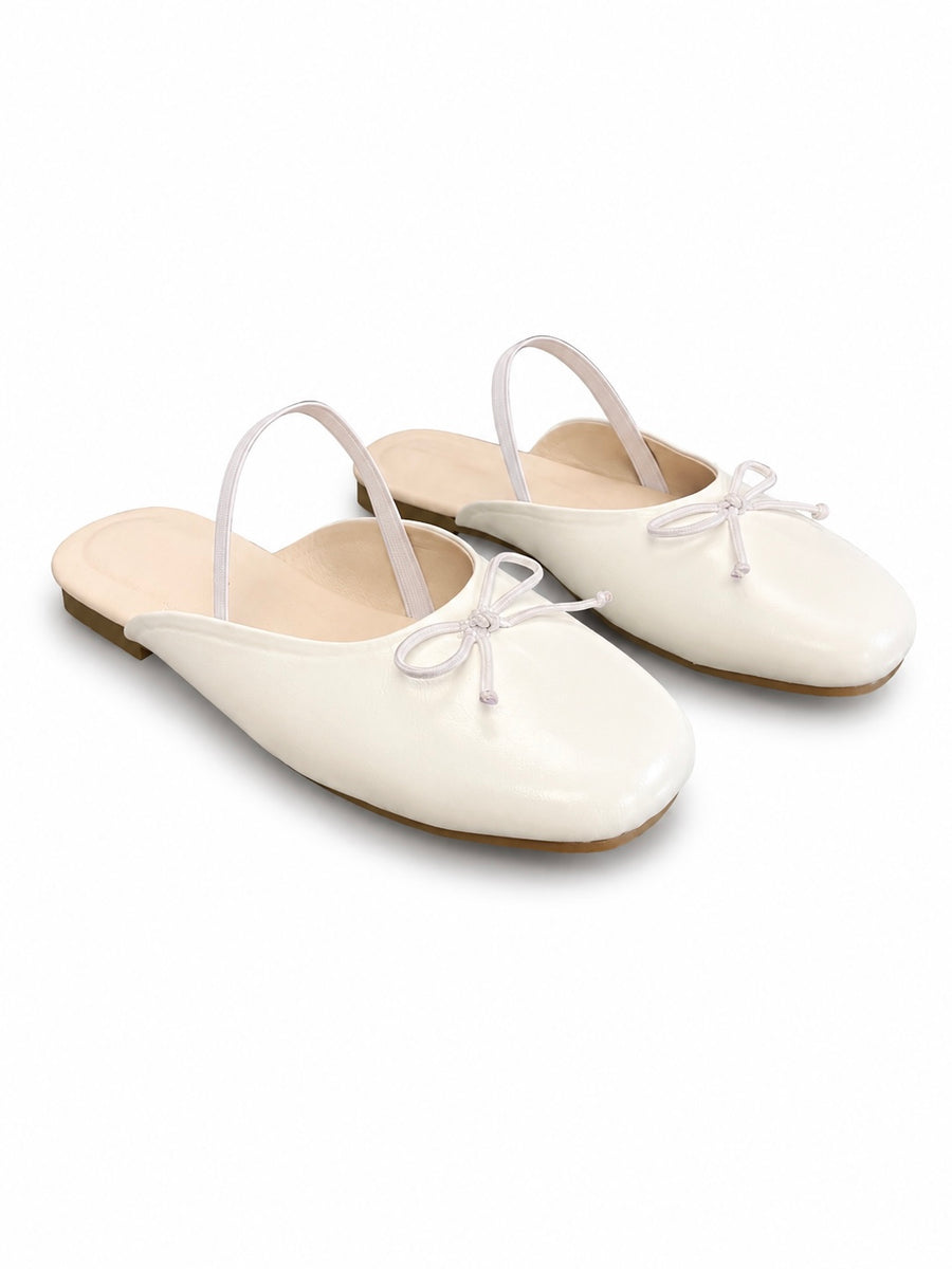 Bella Bow Mule - White