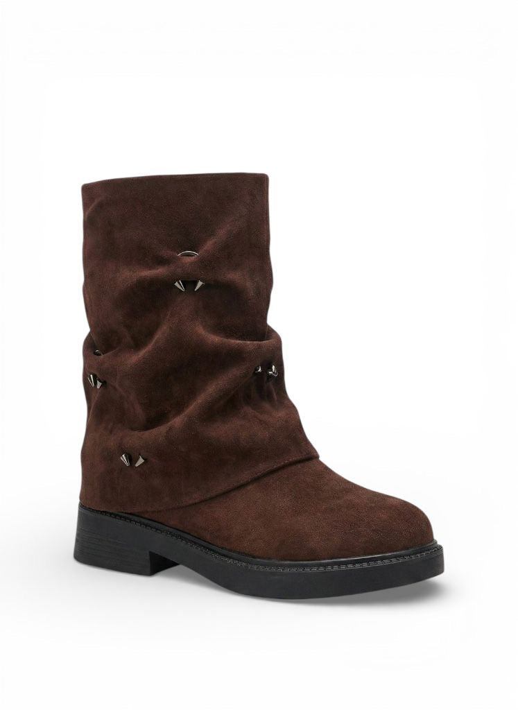 The Ruched Ring Boot - Brown