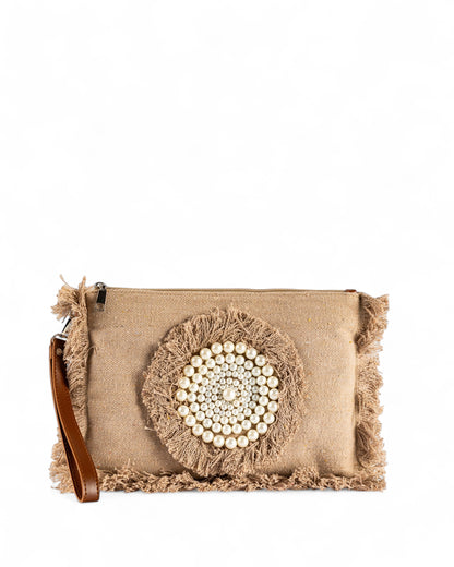 Perlaire Clutch - Cafe