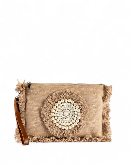 Perlaire Clutch - Cafe