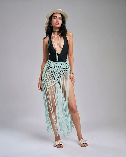 Boho tangled macrame skirt -