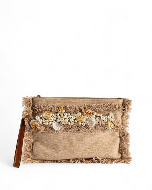 Coral way clutch - cafe