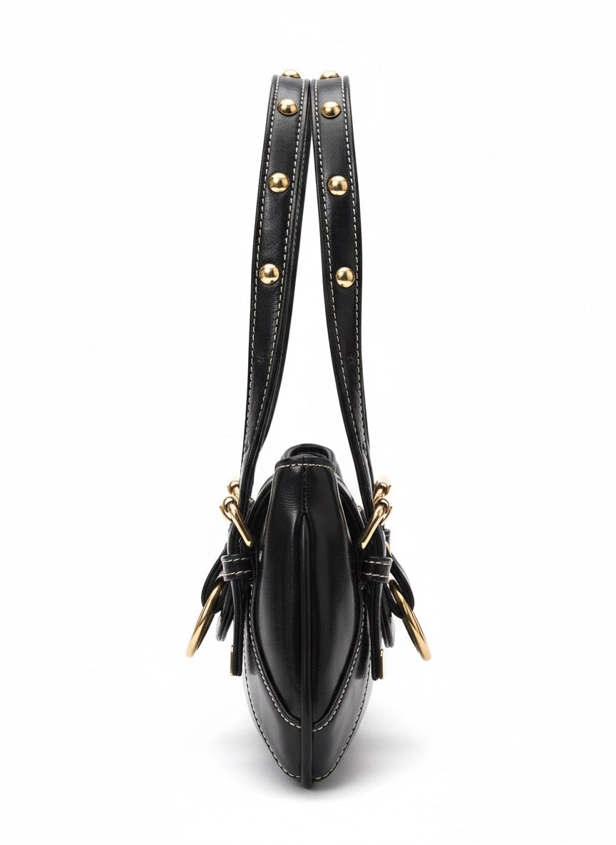 Aurelia Buckle Shoulder Bag – Black