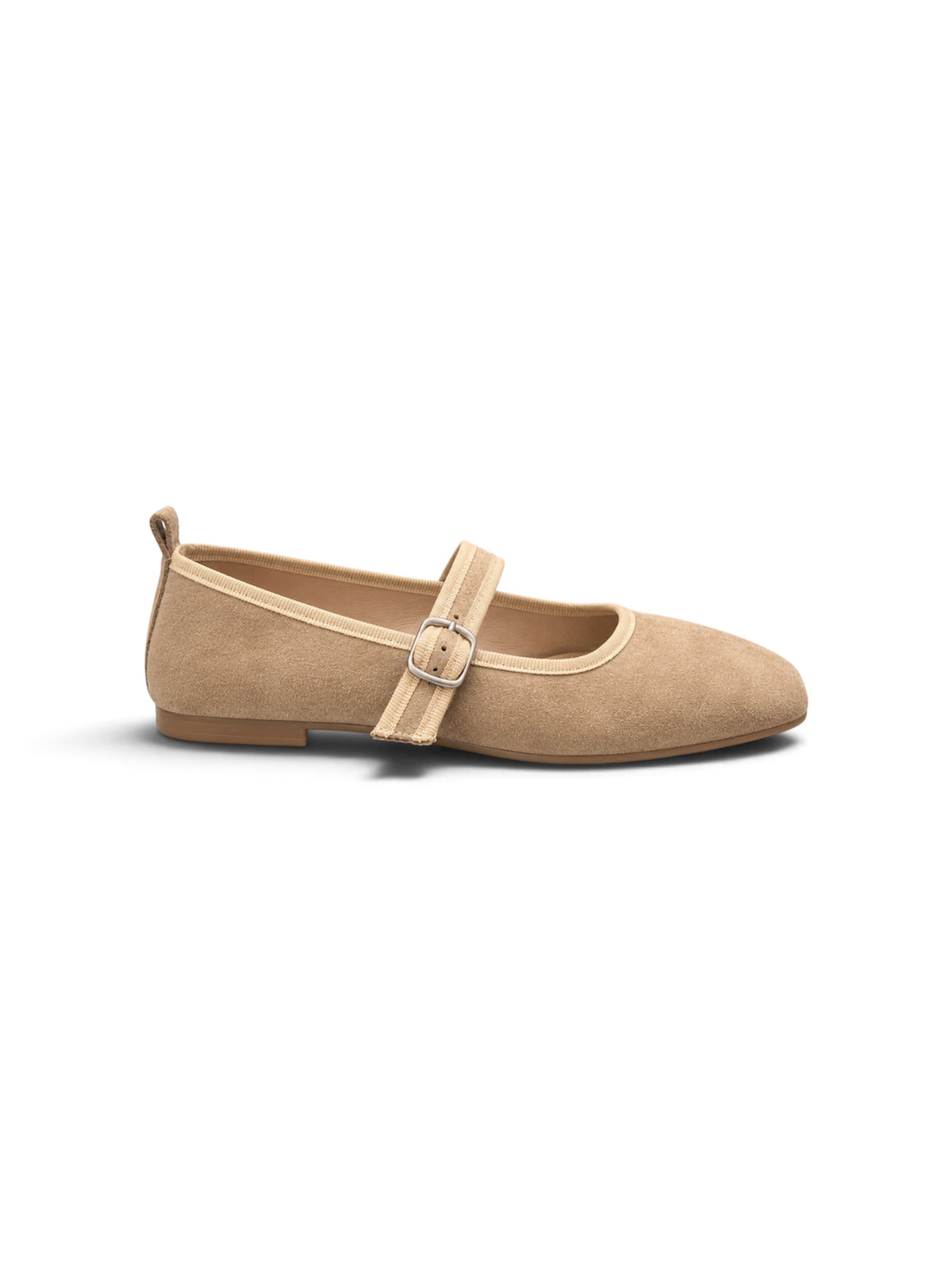 Livia Mary Jane Flats — Taupe Suede